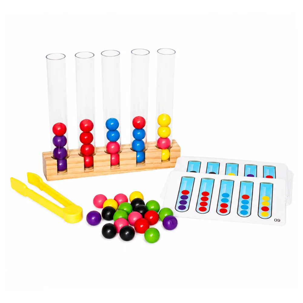 Wooden Ball Sorting Tubes